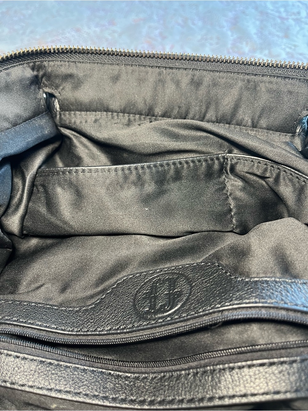 Black Slouchy Shoulder Bag with Chain Detail - Picture 7 of 14